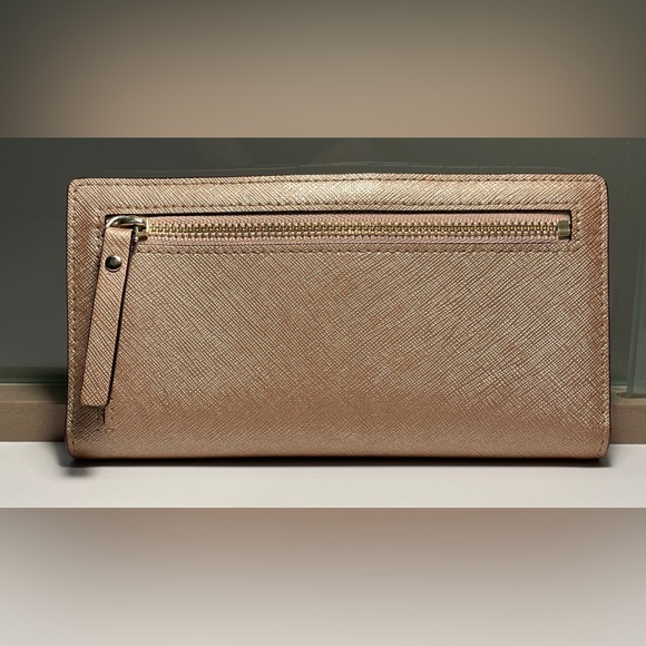 Beautifyl ROSE GOLD Kate Spade Snap Closure Wallet EUC - Picture 2 of 5